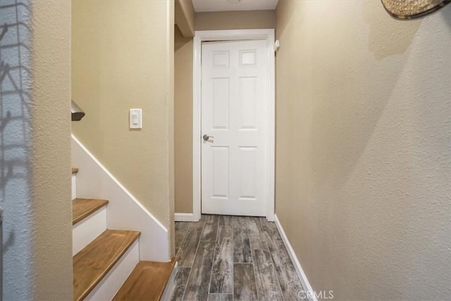 182 Darfo Dr, Crestline, CA 92325 - hall with wood finished floors and stairway