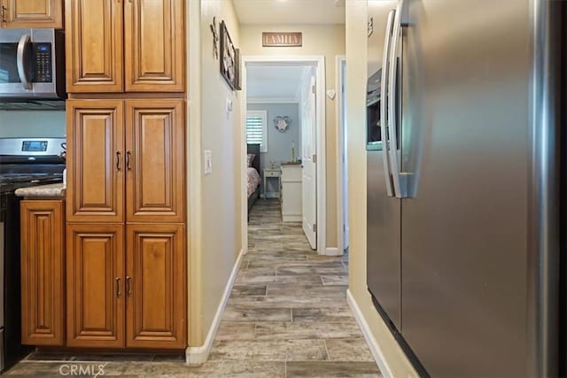 182 Darfo Dr, Crestline, CA 92325 - hall with wood finished floors and ornamental molding