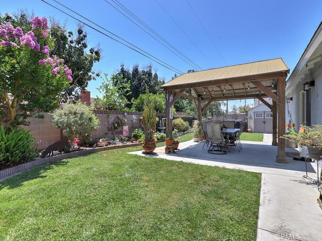 6364 Hancock Way, Buena Park, CA 90620 - fenced backyard with a gazebo, a shed, and a patio area