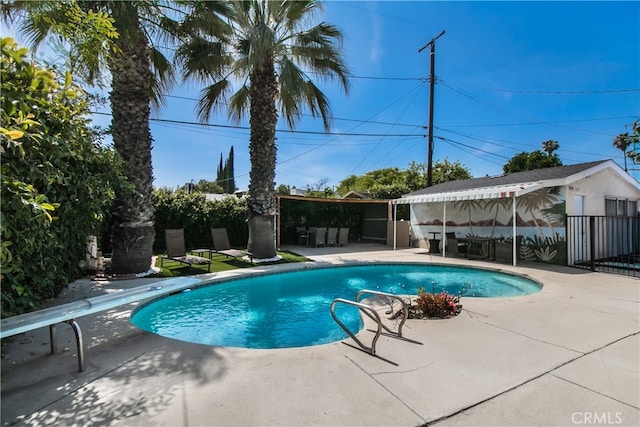 8527 Casaba Ave, Winnetka, CA 91306 - view of pool featuring a patio area and a diving board