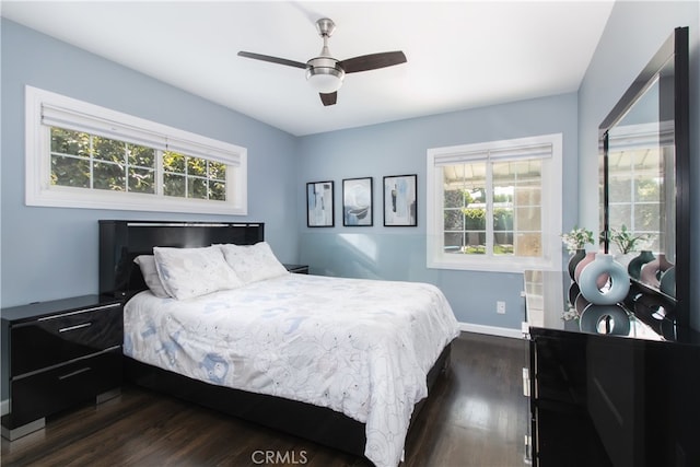 8527 Casaba Ave, Winnetka, CA 91306 - bedroom with dark wood-style flooring and ceiling fan