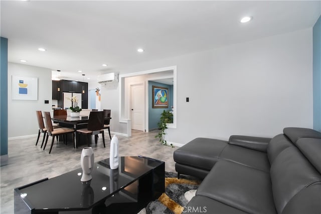 8527 Casaba Ave, Winnetka, CA 91306 - living room featuring an AC wall unit and recessed lighting