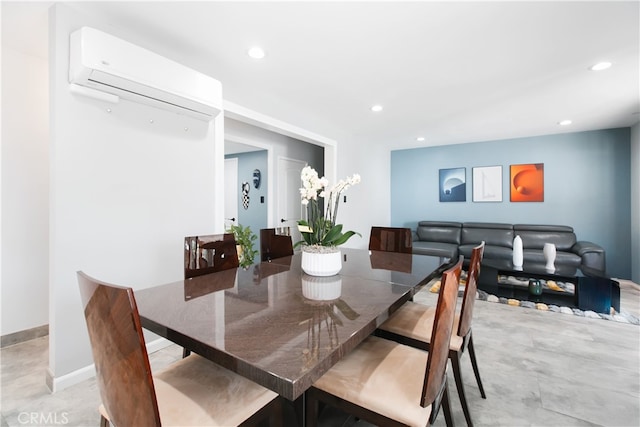 8527 Casaba Ave, Winnetka, CA 91306 - dining space featuring an AC wall unit and recessed lighting