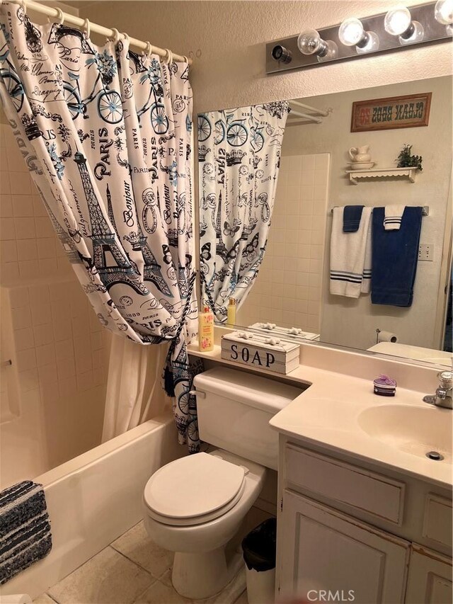 14106 Dartmouth St, Hesperia, CA 92344 - full bathroom featuring shower / tub combo, vanity, and tile patterned flooring