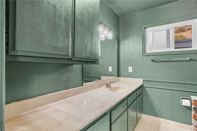 26865 Pine Canyon Rd, Lake Hughes, CA 93532 - bathroom with vanity and wainscoting