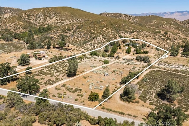 26865 Pine Canyon Rd, Lake Hughes, CA 93532 - overview of rural landscape featuring property boundaries highlighted