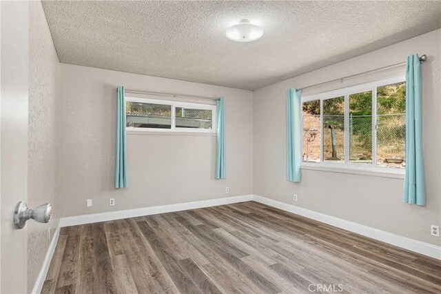 26865 Pine Canyon Rd, Lake Hughes, CA 93532 - unfurnished room featuring a textured ceiling and wood finished floors