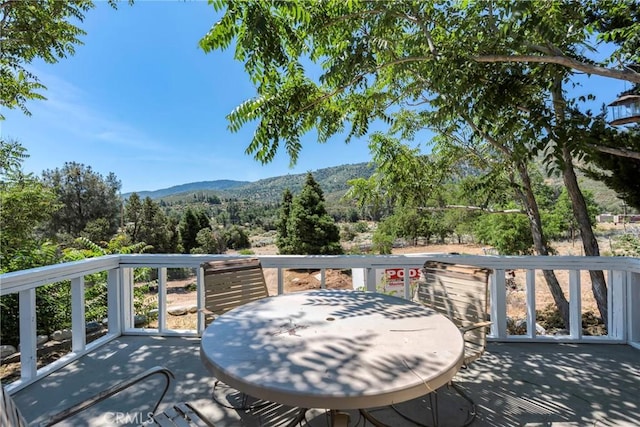 26865 Pine Canyon Rd, Lake Hughes, CA 93532 - wooden terrace with a mountain view