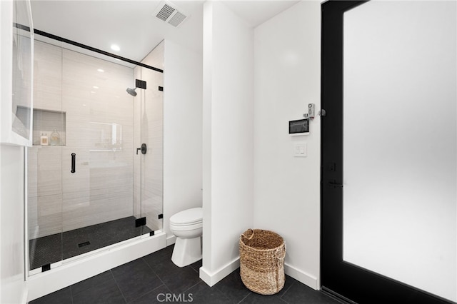 555 N Plymouth Blvd, Hancock Park, CA 90004 - full bathroom with a shower stall, tile patterned floors, and recessed lighting
