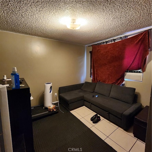 3322 E 8th St, Los Angeles, CA 90023 - tiled living area featuring a textured ceiling