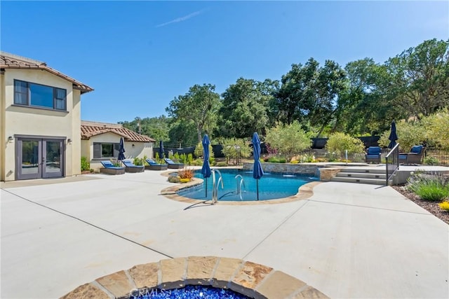 10270 Santa Ana Rd, Atascadero, CA 93422 - view of swimming pool with a patio and french doors
