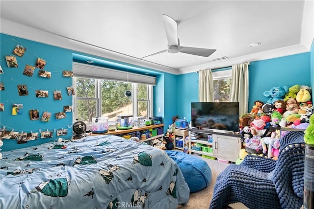 10270 Santa Ana Rd, Atascadero, CA 93422 - carpeted bedroom featuring ceiling fan