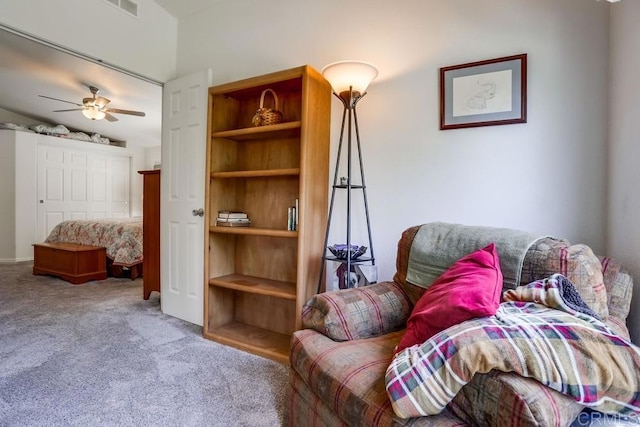 1750 W Citracado Pkwy Unit 157, Escondido, CA 92029 - living area with carpet flooring and ceiling fan
