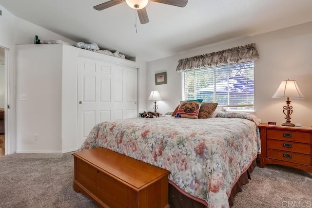 1750 W Citracado Pkwy Unit 157, Escondido, CA 92029 - bedroom with carpet, a closet, and ceiling fan