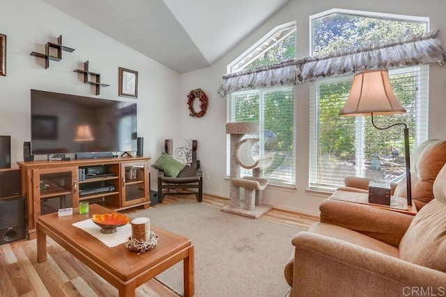 1750 W Citracado Pkwy Unit 157, Escondido, CA 92029 - living area featuring vaulted ceiling and wood finished floors