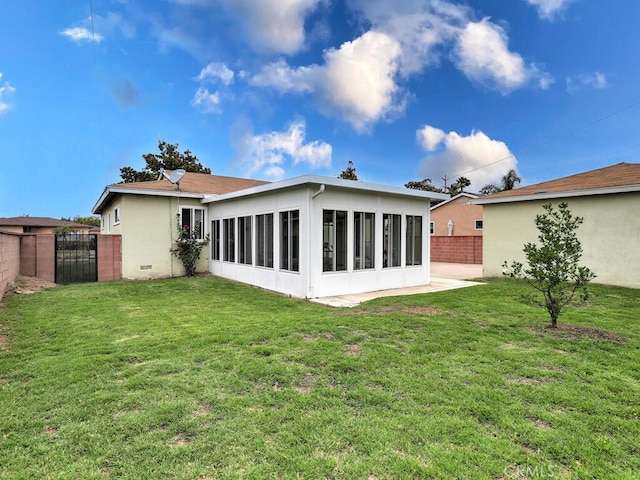 7840 La Mesa Way, Buena Park, CA 90620 - back of house with a sunroom and a gate