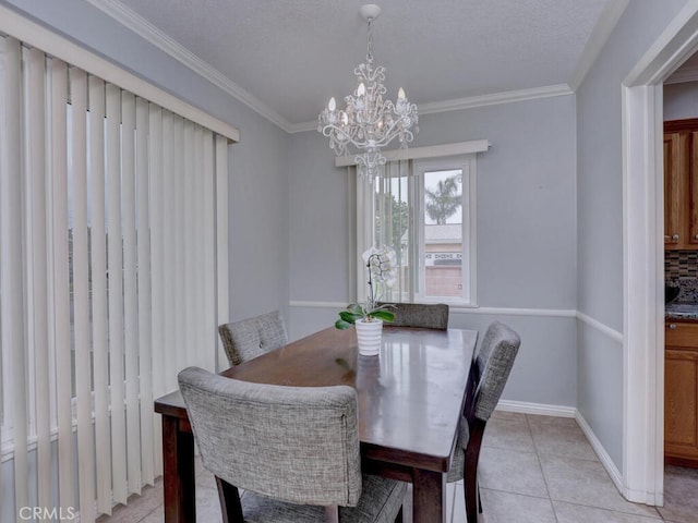 7840 La Mesa Way, Buena Park, CA 90620 - dining room featuring a chandelier, ornamental molding, and light tile patterned floors