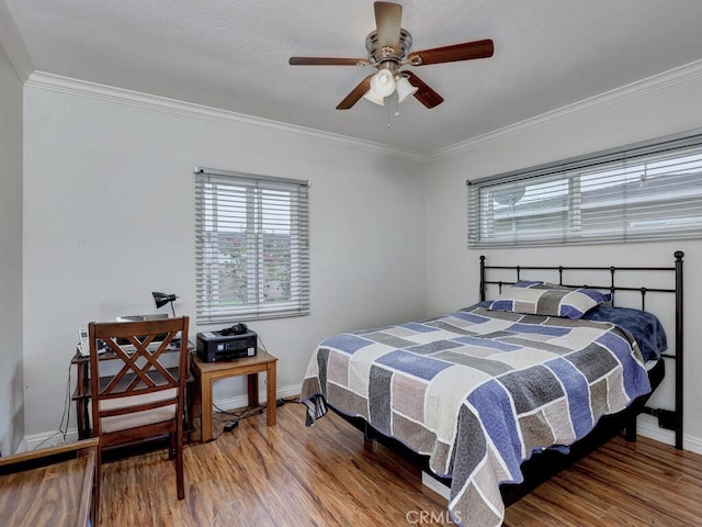 7840 La Mesa Way, Buena Park, CA 90620 - bedroom featuring light wood finished floors, crown molding, and a ceiling fan