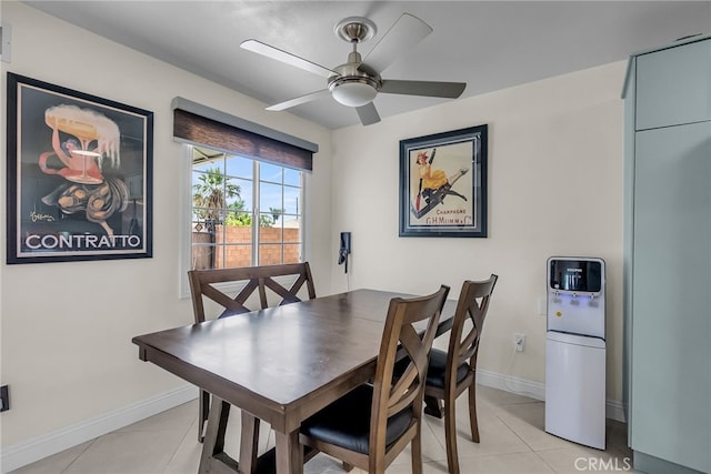 10480 Bryan St, Riverside, CA 92505 - dining space featuring light tile patterned flooring and ceiling fan