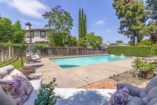 834 Cole Ranch Rd, Encinitas, CA 92024 - view of pool with a fire pit, a patio, and a fenced backyard