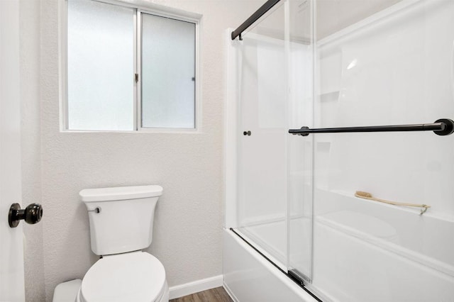 834 Cole Ranch Rd, Encinitas, CA 92024 - bathroom featuring enclosed tub / shower combo and wood finished floors