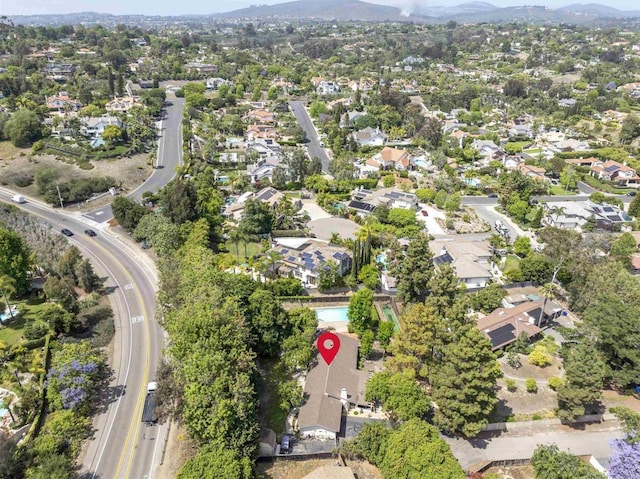 834 Cole Ranch Rd, Encinitas, CA 92024 - aerial overview of property's location featuring a mountainous background and nearby suburban area