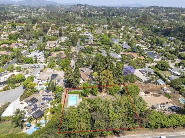 834 Cole Ranch Rd, Encinitas, CA 92024 - aerial perspective of suburban area with property parcel outlined