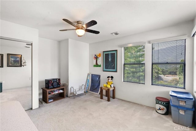 3654 4th Ave, La Crescenta, CA 91214 - sitting room featuring carpet and a ceiling fan