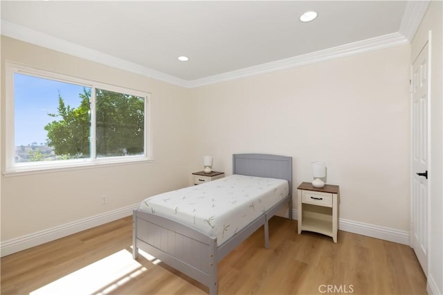 15429 Turquoise Cir N, Chino Hills, CA 91709 - bedroom with light wood finished floors, ornamental molding, and recessed lighting