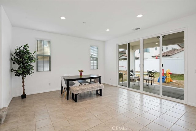 421 Azalea St, Fillmore, CA 93015 - dining area featuring plenty of natural light, light tile patterned floors, and recessed lighting