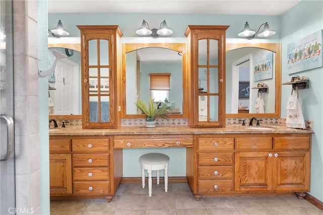 11116 Wayfield Rd, Riverside, CA 92505 - full bathroom with vanity and a shower with shower door