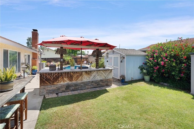 11116 Wayfield Rd, Riverside, CA 92505 - fenced backyard with a storage unit and a patio
