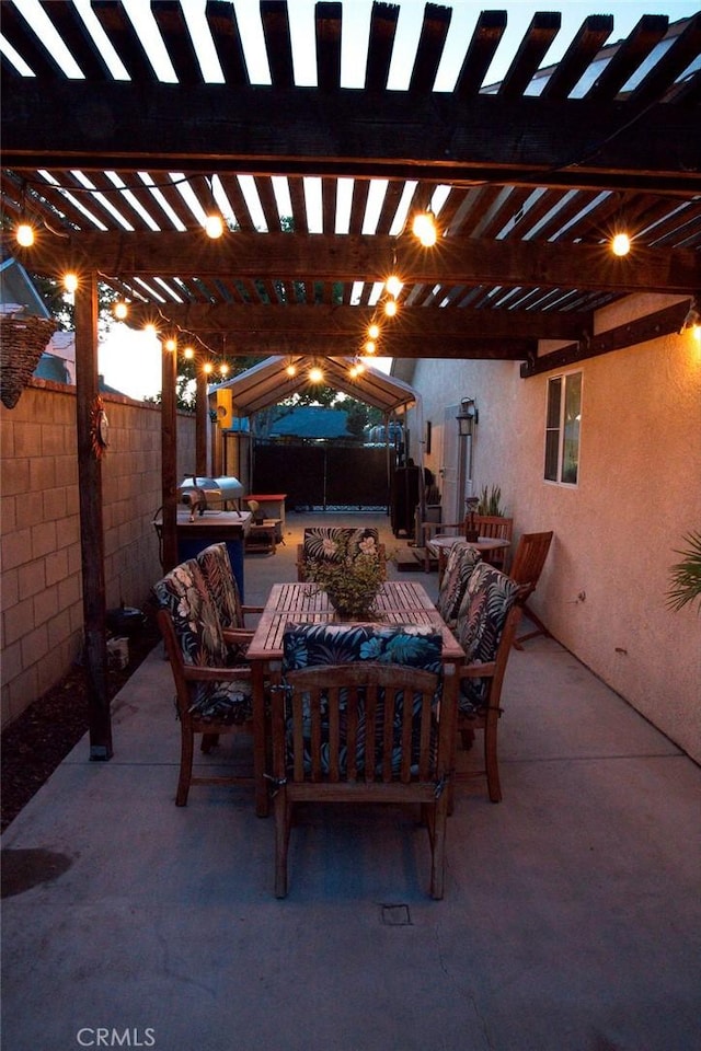 11116 Wayfield Rd, Riverside, CA 92505 - view of patio with outdoor dining space and a pergola