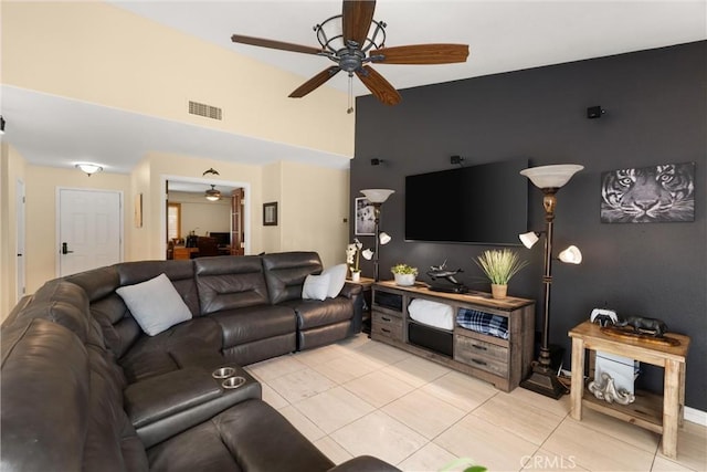 11116 Wayfield Rd, Riverside, CA 92505 - living area with ceiling fan and light tile patterned floors
