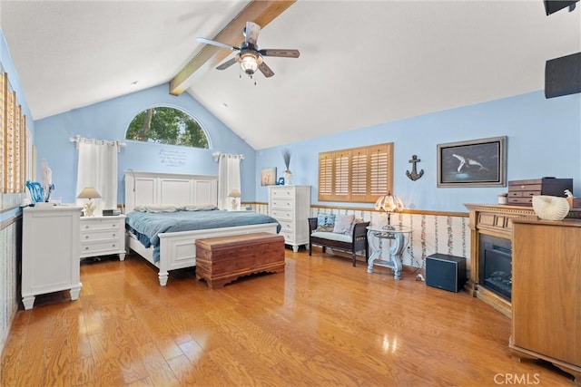 11116 Wayfield Rd, Riverside, CA 92505 - bedroom with wood finished floors, ceiling fan, and a glass covered fireplace
