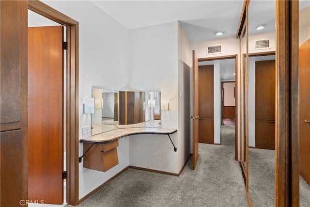 10868 Willowcrest Pl, Studio City, CA 91604 - hallway featuring carpet flooring and a desk
