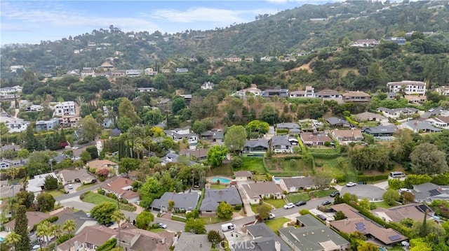 10868 Willowcrest Pl, Studio City, CA 91604 - aerial view of property's location featuring nearby suburban area and mountains