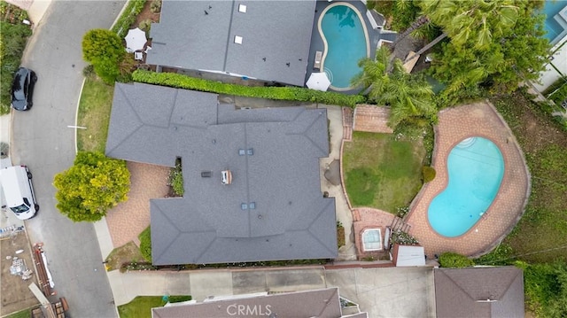10868 Willowcrest Pl, Studio City, CA 91604 - aerial view of a pool area