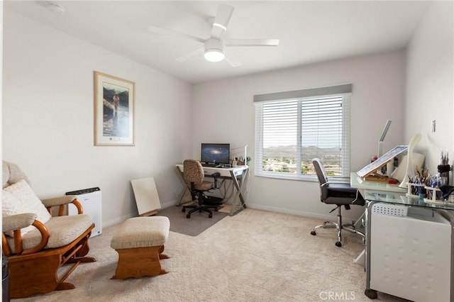 25 Vista Palermo, Lake Elsinore, CA 92532 - carpeted office with baseboards and a ceiling fan