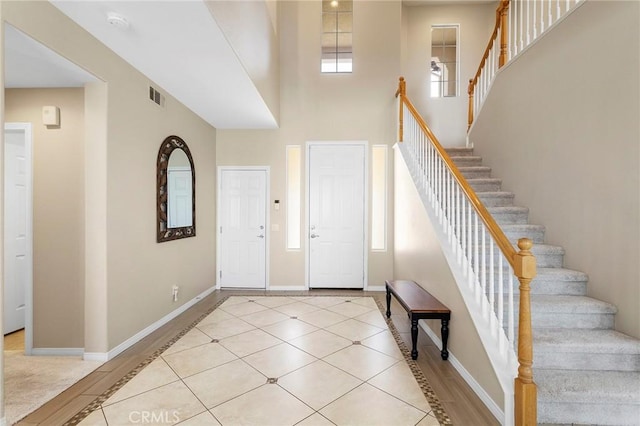 25 Vista Palermo, Lake Elsinore, CA 92532 - tiled entrance foyer featuring a high ceiling and stairs