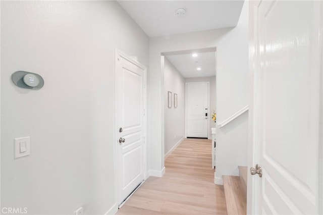 16138 Solitude Ave, Chino, CA 91708 - hallway featuring light wood-style flooring and recessed lighting