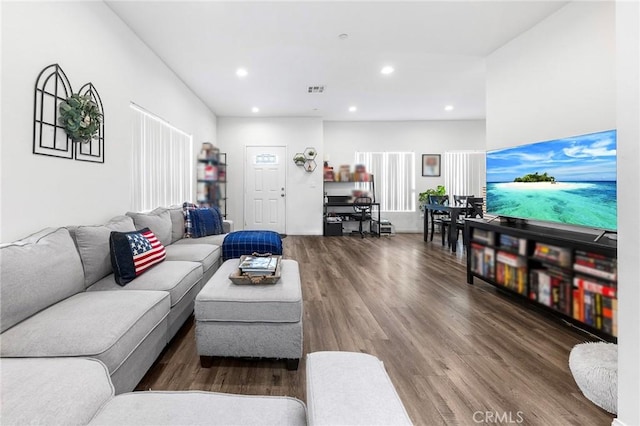 418 N Dalton Ave, Azusa, CA 91702 - living room featuring wood finished floors and recessed lighting