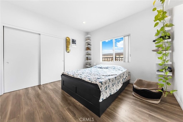 418 N Dalton Ave, Azusa, CA 91702 - bedroom with wood finished floors, recessed lighting, and a closet