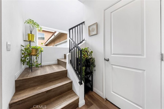 418 N Dalton Ave, Azusa, CA 91702 - stairway featuring wood finished floors and baseboards