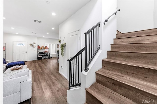 418 N Dalton Ave, Azusa, CA 91702 - stairs with recessed lighting and wood finished floors