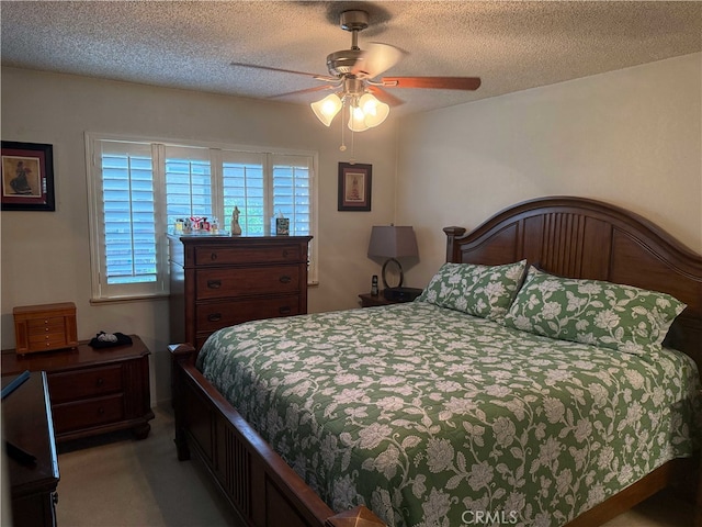 4474 Juanita Ct, Chino, CA 91710 - bedroom featuring a textured ceiling and ceiling fan