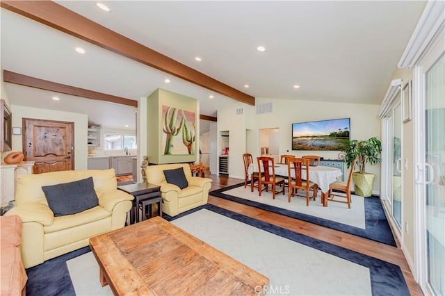 5276 Willow Wood Rd, Rolling Hills Estates, CA 90274 - living area featuring wood finished floors and recessed lighting