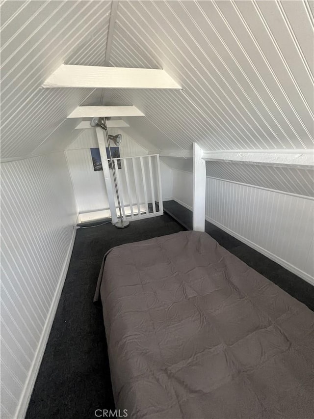 2226 Evans Dr, Arrowbear, CA 92382 - bedroom featuring lofted ceiling