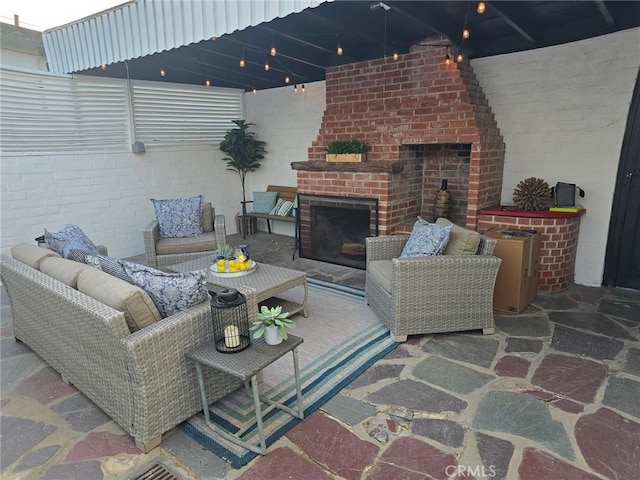 24921 Cypress St, Lomita, CA 90717 - view of patio / terrace with an outdoor living space with a fireplace