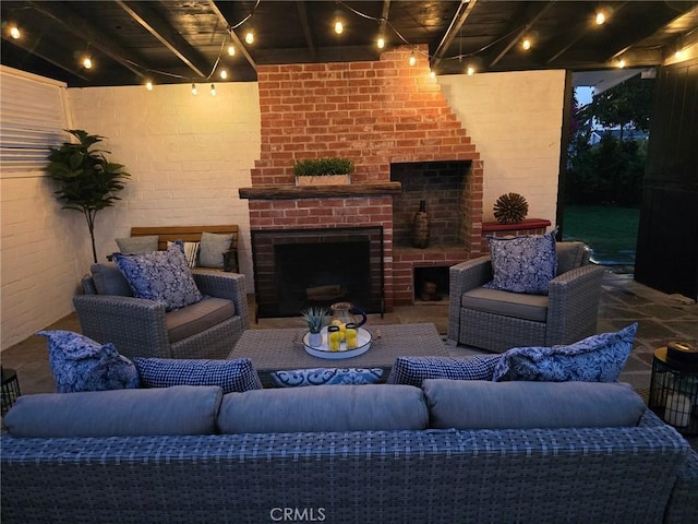 24921 Cypress St, Lomita, CA 90717 - view of patio / terrace with an outdoor living space with a fireplace